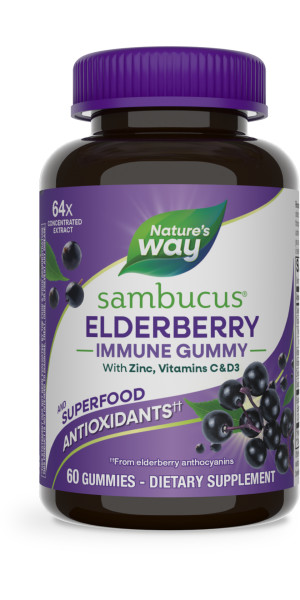Nature's Way Sambucus Elderberry Gummies for Immune Support* Ages 4+, 60 ct