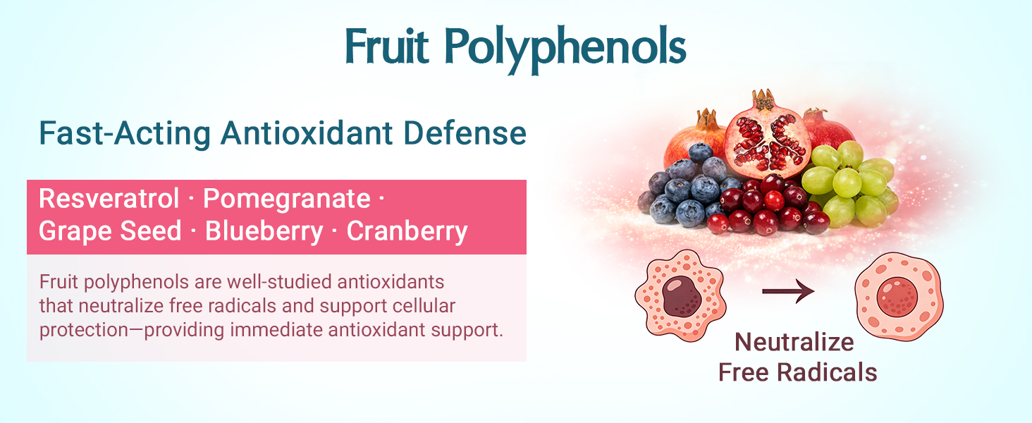 (120 Count) Polyphenols Supplement 1500mg – Over 20 Fruit, Herbal & Cereal Full Spectrum Polyphenol Complex with Resveratrol, Grape Seed & Green Tea – Tri-Color MicroBeadlets – Powerful Antioxidant