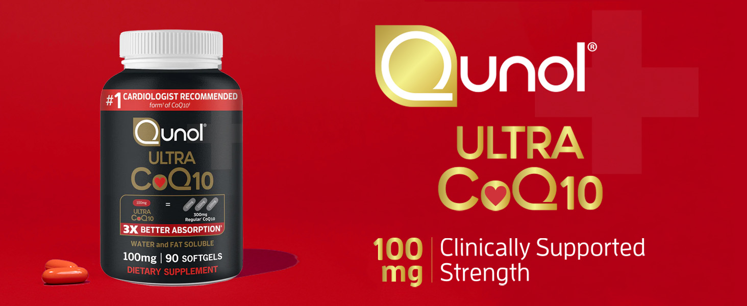 Qunol Ultra CoQ10 100mg, 3X Better Absorption, Antioxidant, 90 Softgels