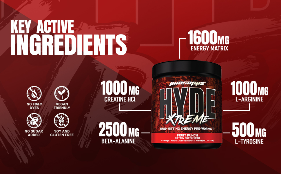 ProSupps Hyde Xtreme Blue Razz High Stim Pre Workout, 30 Servings