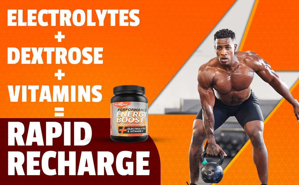HealthOxide Extra Power Energy Boost Electrolyte Powder | Hydration & Performance Drink Mix with Sodium, Potassium, Vitamin C & Essential Minerals | Orange Flavour | Instant Energy Drink for Workout, Sports & Recovery | 1kg