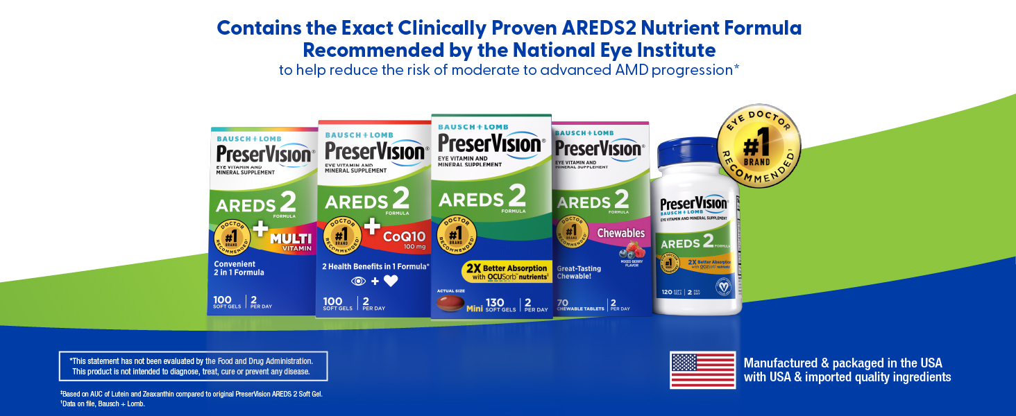 PreserVision AREDS 2 Eye Vitamins Lutein Zeaxanthin Supplement 130 Softgels