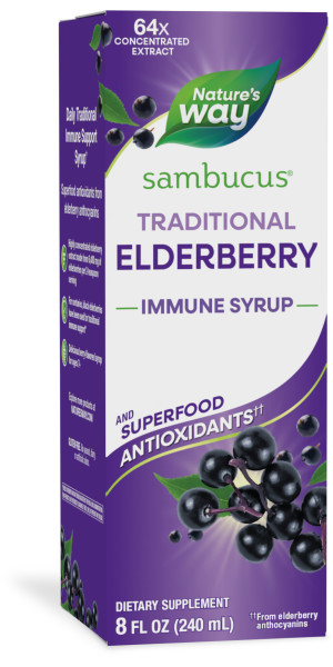 Nature's Way Sambucus Traditional Elderberry Immune Support* Syrup, 8 fl oz