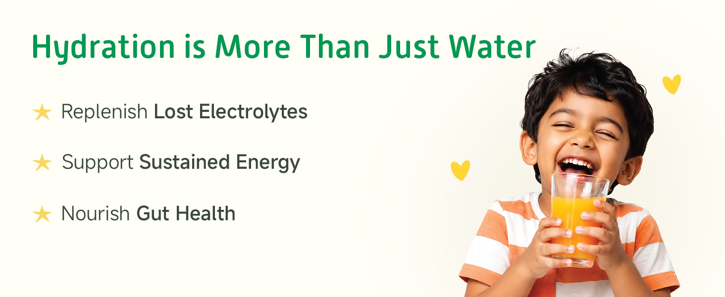 Little Joys Orange Electrolyte Drink Mix for Kids | Hydration Powder with 6 Electrolytes, Vitamin C & Coconut Water Powder | Naturally Sweetened | Supports Hydration & Energy | 15 Sachets