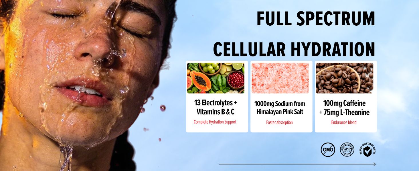 GNC HydraRush | Advanced Hypotonic Hydration Formula | 13 Electrolytes, Vitamins + Himalayan Pink Salt | 0g Sugar Electrolyte Drink for Workout, Running & Summer Hydration | Guava Salt, 15 sachets