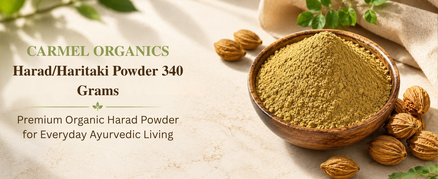 CARMEL ORGANICS Harad/Haritaki Fruit Powder 340 Grams
