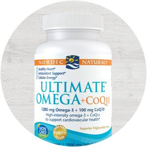 Nordic Naturals Ultimate Omega + CoQ10 Supplement | 1280 Mg Omega 3 Fish Oil & Ubiquinol CoQ10 100Mg | Coenzyme Q10 For Cardiovascular Health & Antioxidant Support | Lemon Fish Oil Flavour 60 Softgel