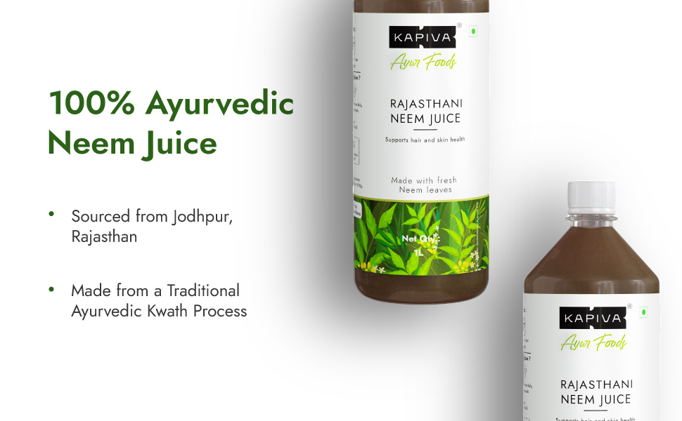 Kapiva Neem Juice | Made with Rajasthani Neem | Helps Boost Immunity and Fight Infections (1L)