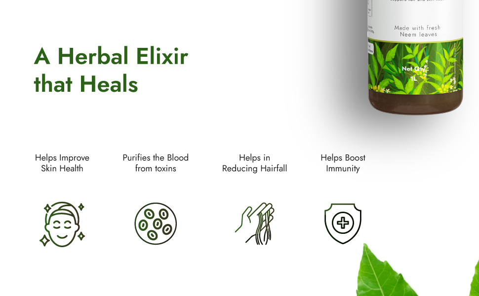Kapiva Neem Juice | Made with Rajasthani Neem | Helps Boost Immunity and Fight Infections (1L)
