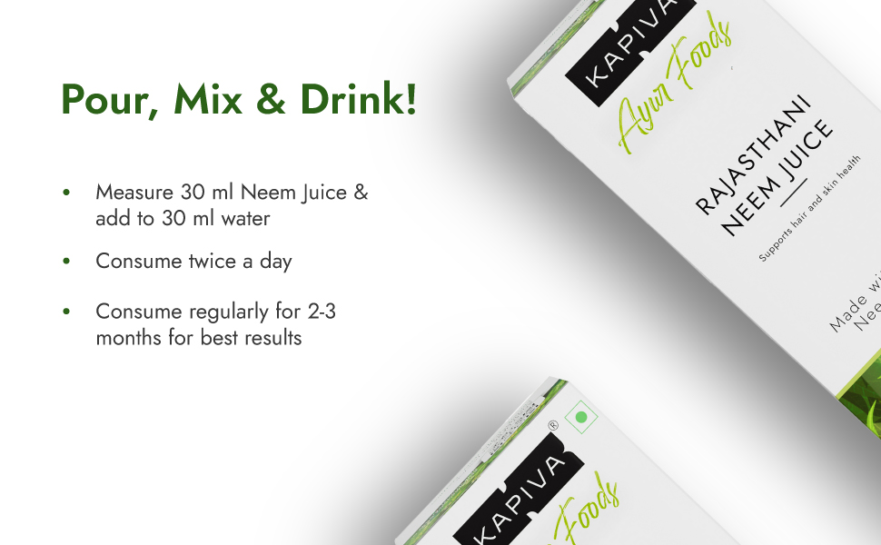 Kapiva Neem Juice | Made with Rajasthani Neem | Helps Boost Immunity and Fight Infections (1L)