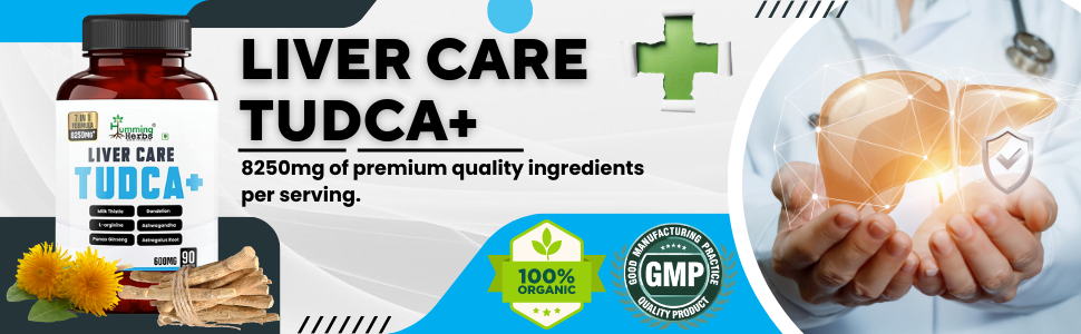 Humming Herbs Liver Care Tudca+ 7 In 1 Formula Blend Of Tudca, L-Arginine, Milk Thistle, Dandelion, Ashwagandha, Panax Ginseng, Astragalus Root-90 Cap, Pack Of 1