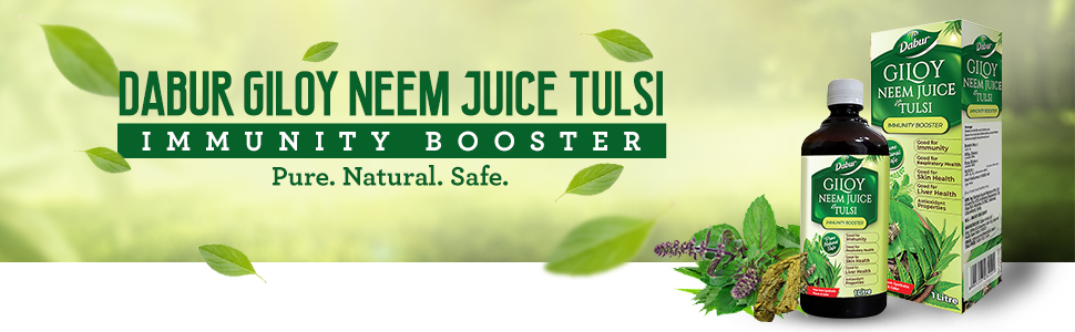 Dabur Giloy Neem Tulsi Juice: Benefit of 3-in-1 Immunity Boosters with the power of Giloy, Neem and Tulsi|Pure, Natural and 100% Ayurvedic Juice -1L