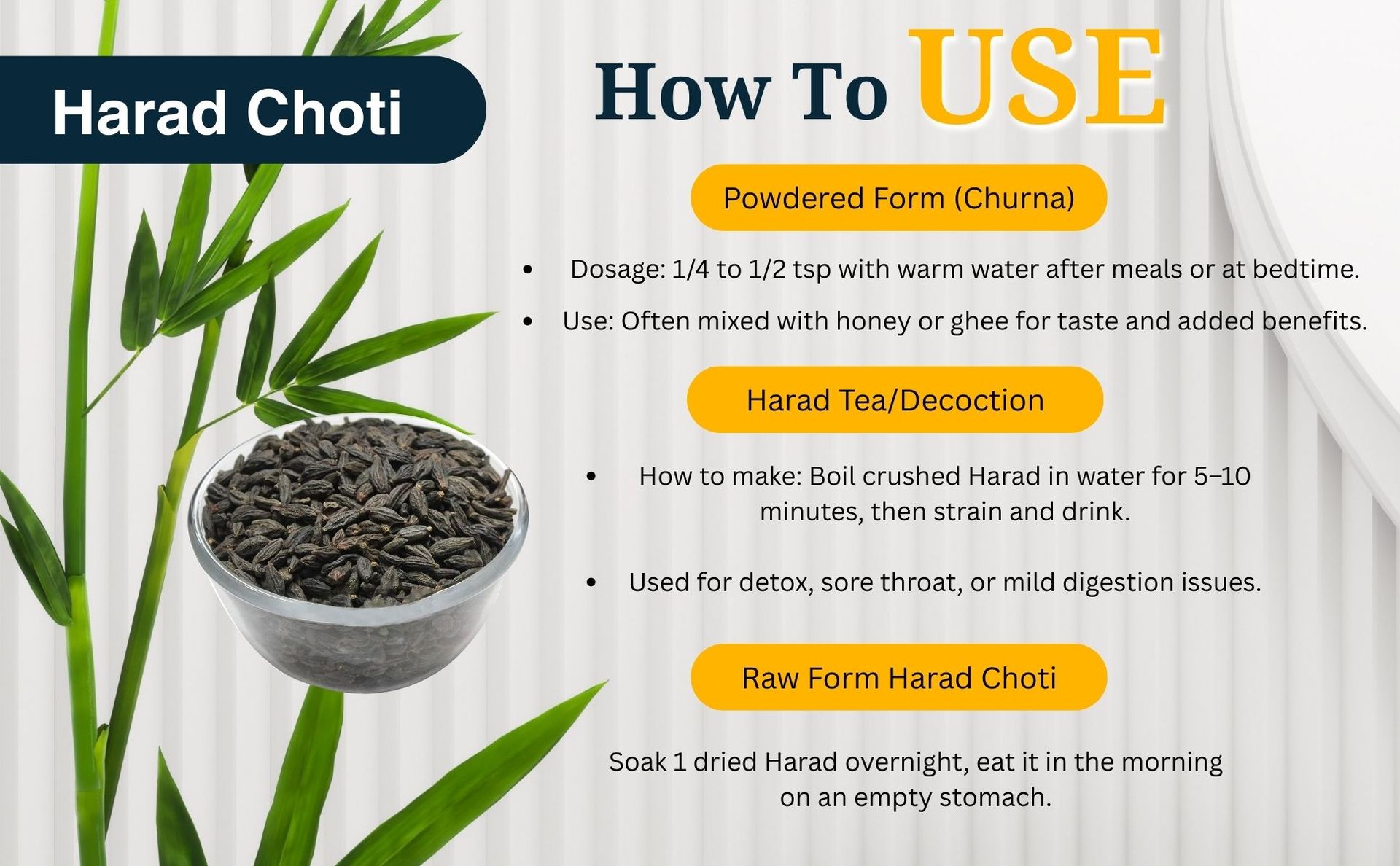 Brijbooti Harad Choti 100 Gram - Haritaki - Kadukkai - Karakkaya - Alalekayi - Kadukka - Haritaki Choti