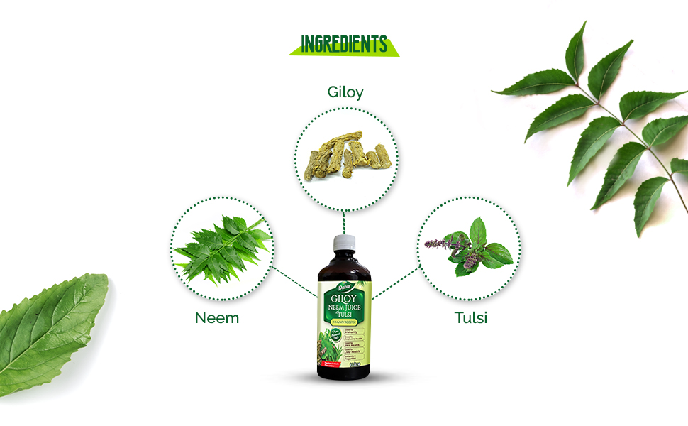 Dabur Giloy Neem Tulsi Juice: Benefit of 3-in-1 Immunity Boosters with the power of Giloy, Neem and Tulsi|Pure, Natural and 100% Ayurvedic Juice -1L