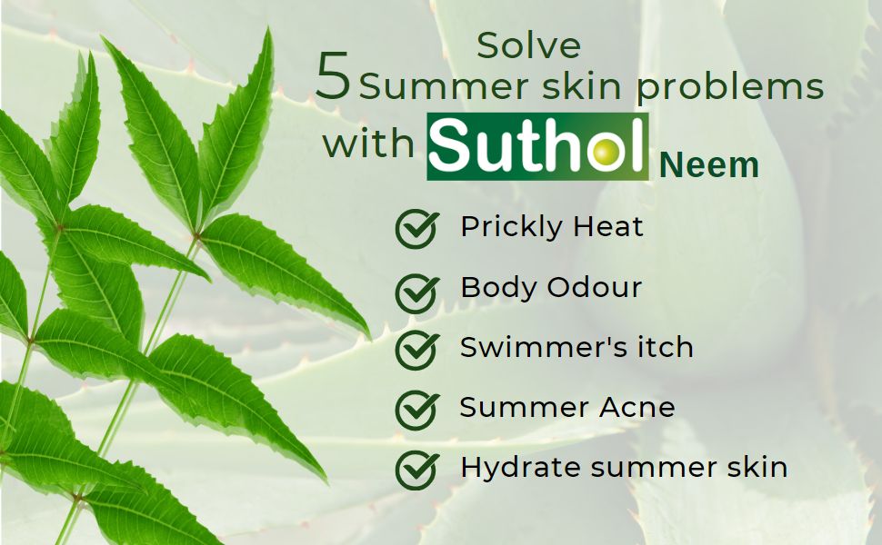 Boroline's Suthol Neem Liquid 200 Ml X 4, Antiseptic with Neem, Turmeric, Aloevera- Stop Prickly Heat, Rashes, Summer-Skin Itchiness (Pack Of 4)
