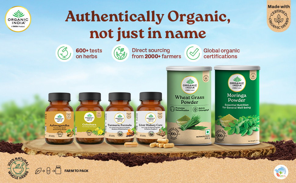 A TATA Product - Organic India Neem Blood Purifier - 60 Veg Capsules, Natural Blood Purifier, Plant-Based Anti-Bacterial, Anti-Viral, With Immunity Boosting Properties, GMP & NPOP Certified Organic
