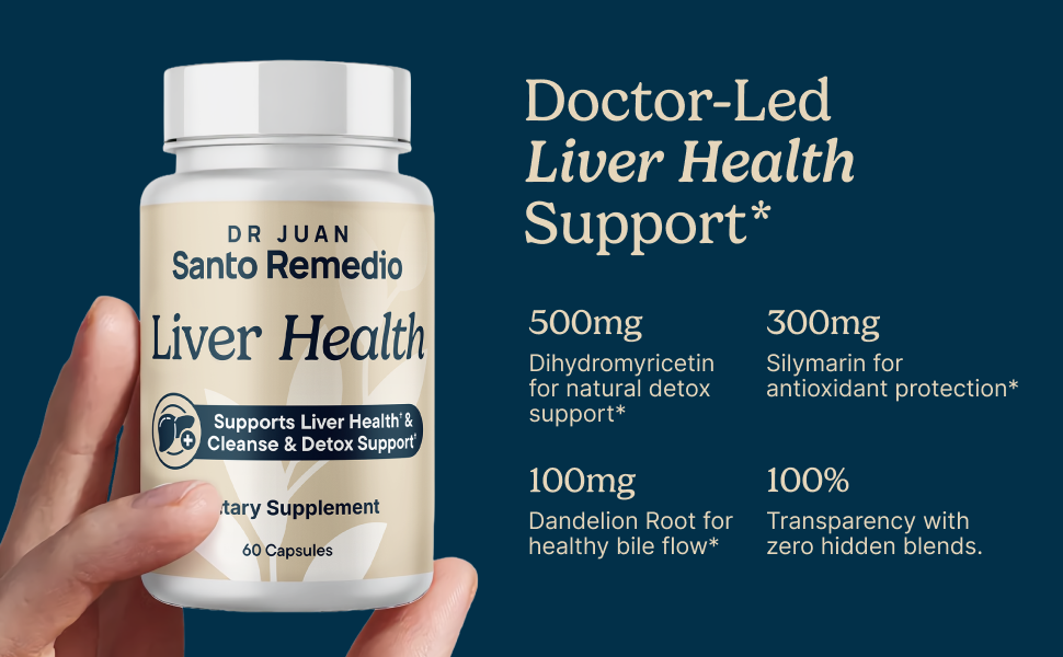 Santo Remedio Liver Support Supplement, Liver Cleanse & Detox, 30 Capsules