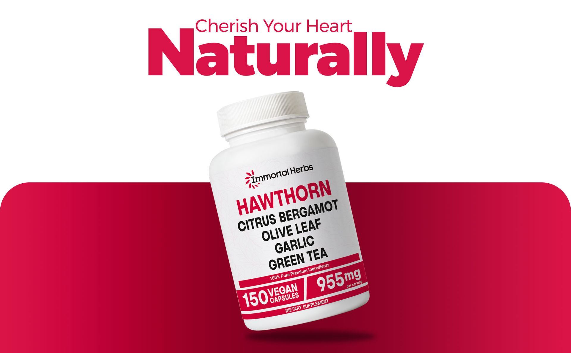Hawthorn Berry Capsules, 6-in-1 Extract w/Olive Leaf, Citrus Bergamot, Garlic, Green Tea & Black Pepper, 150 Pills, Non-GMO & Gluten-Free Hawthorne Berry Supplement
