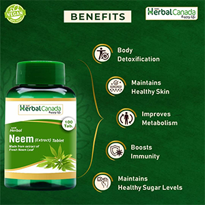 Harc Herbal Canada Haldi (100 Tablets) + Neem (100 Tablets) || Healthy Combo Pack