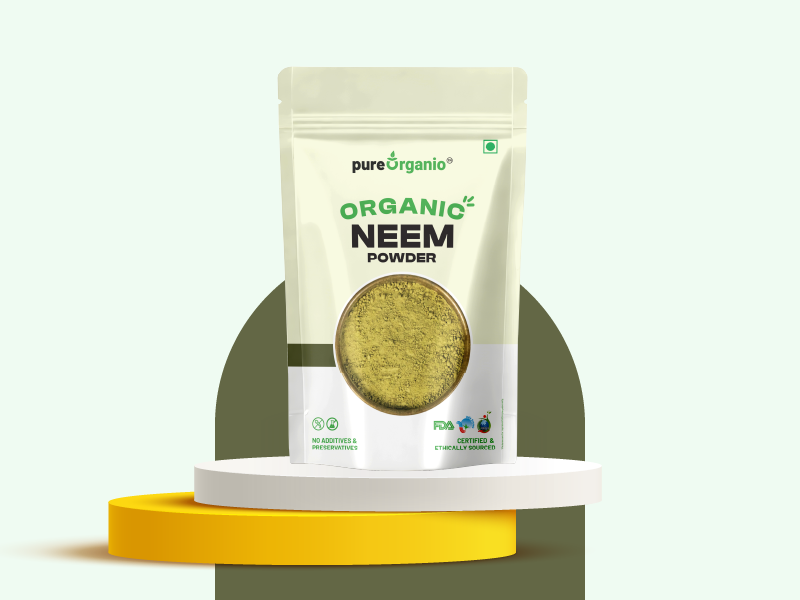 Pure Organio Organic Neem Powder | Azadirachta Indica | Vembu/Veppa Powder India Organic NPOP Certified