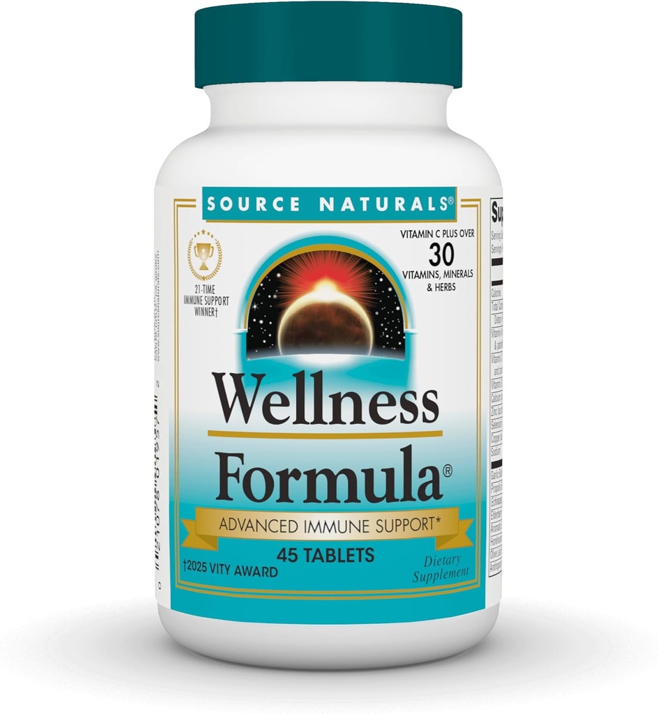 Avots Dabas Wellness Formula Bio-Aligned Vitamīni - Imūnās sistēmas atbalsta papildinājums un imunitāte Booster* - 45 tabletes
