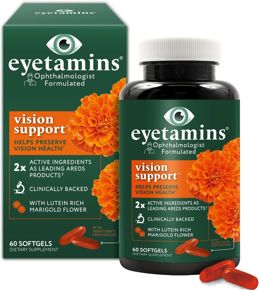 Oftalmologs-formulēts - 2X luteīns un ceaksantīns no vadošajiem zīmoliem - Augu bāzes, dabas - Vegan un ne-GMO formula (60 grāvis)