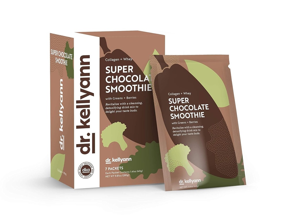 Dr. Kellyann Super Chocolagen Smoothie (7 Kalpo) – Olbaltumvielu sakratīšana, Keto & Paleo-Draudzīgi, atbalsta ādu un gutu, 1 iepakojums