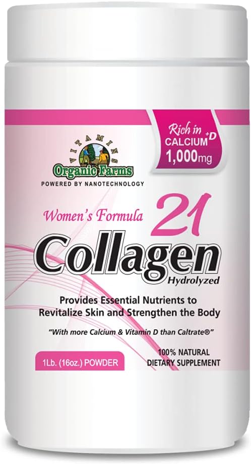 Kolagēns 21 Hidrolizēts - 1Lb. (16oz.) - Kolagēna papildinājums sievietēm, sieviešu formula - Stiprina kaulus un ādu - 100% Dabīgs uztura papildinājums