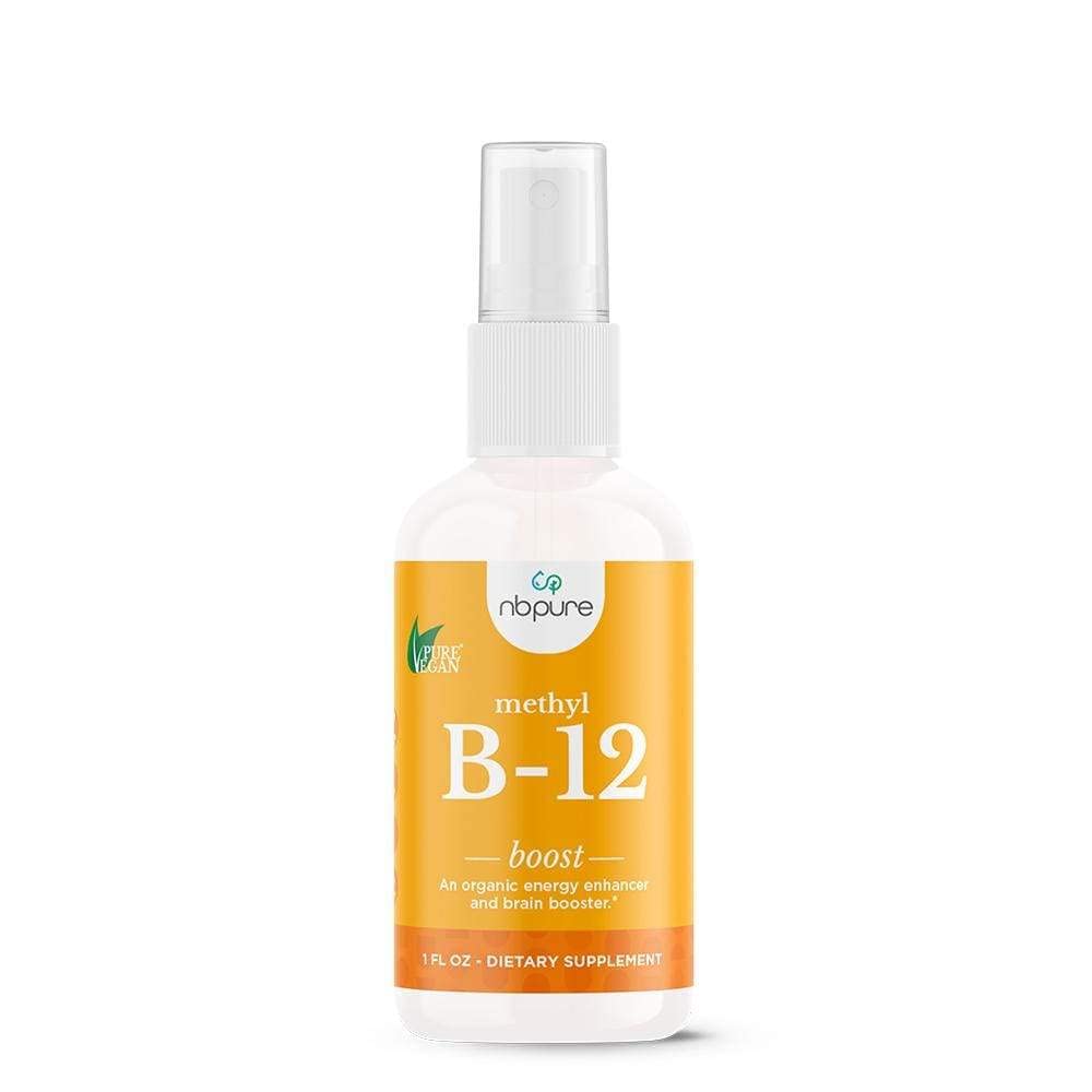 nbpure Organic & Vegan vitamīns Metil B12 Spray – Dabas enerģija, Mood, & Nerve sistēmas atbalsts sievietēm, vīriešiem, bērniem – 500mcg Šķidrais metilkobalamīns Per Spray