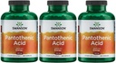 Swanson Pantothenic Acid (B-5 vitamīns) Enerģijas metabolisms Nervu funkcijas atbalsts 500 mg 250 kapsulas (3 iepakojumi)