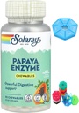 Ražots Solaray, Papaya Enzyme, Natural Ananas, 90 Chewables + Bonus 1 Mini Pill Box for 7 Days