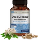 Dziļi sapņi ~ dabas miega papildinājums - veicina dziļu, mierīgs miegs - Blend of Melatonin, L-Tryptophan, Apigenin, Valerian, Kumelīšu, & Passionflower (90 kapsulas)