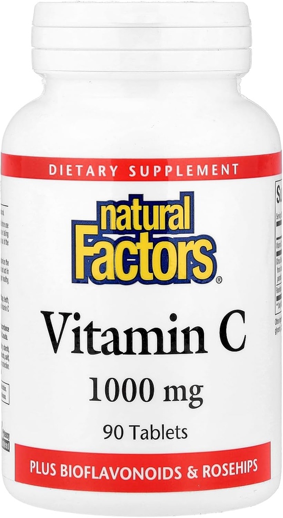 Dabas faktori - vitamīns C 1000mg, ar bioflavinoids & Rosehips, 90 tabletes