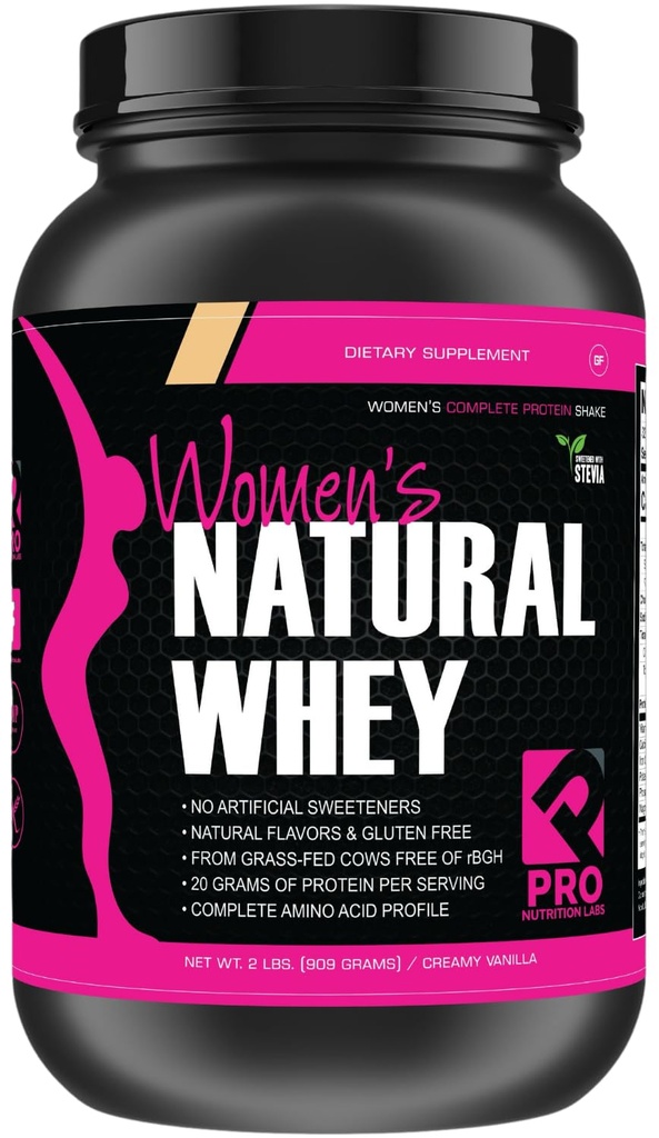 Sūkalu proteīna pulveris sievietēm Vanilla pulveris - no glutēna brīvas zāles rBGH-free - atbalsta svara zudums - dabas Stevia saldināts proteīns Shake, 20g (Creamy Vanilla, 2lb)