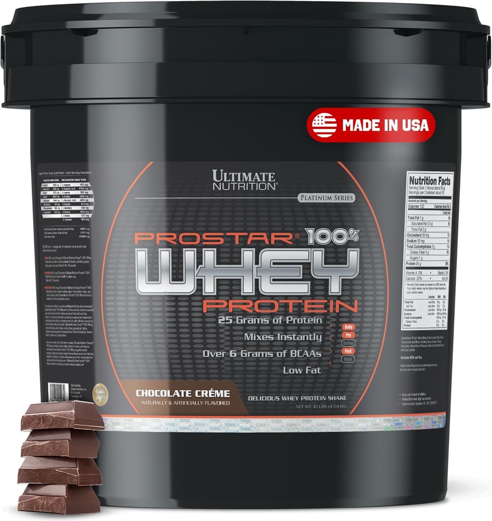 Ultimate Nutrition Prostar sūkalu proteīns Pulveris Izolāts, Šokolāde - Zems ogļhidrātu līmenis, augsts olbaltumvielu pulveris Sakratīt muskuļu Gain & Recovery - zems nātrija līmenis, zems tauku saturs un keto draudzīgi - 10 mārciņas Baket