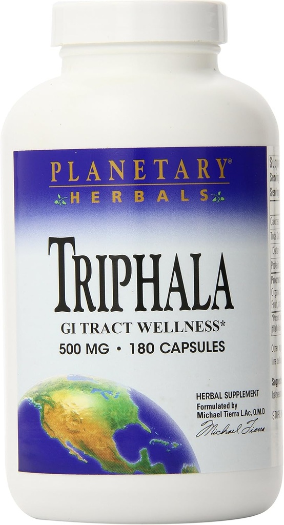Planetary Herbals Triphala 500 mg- 180 Kapsulas (2. iepakojums)