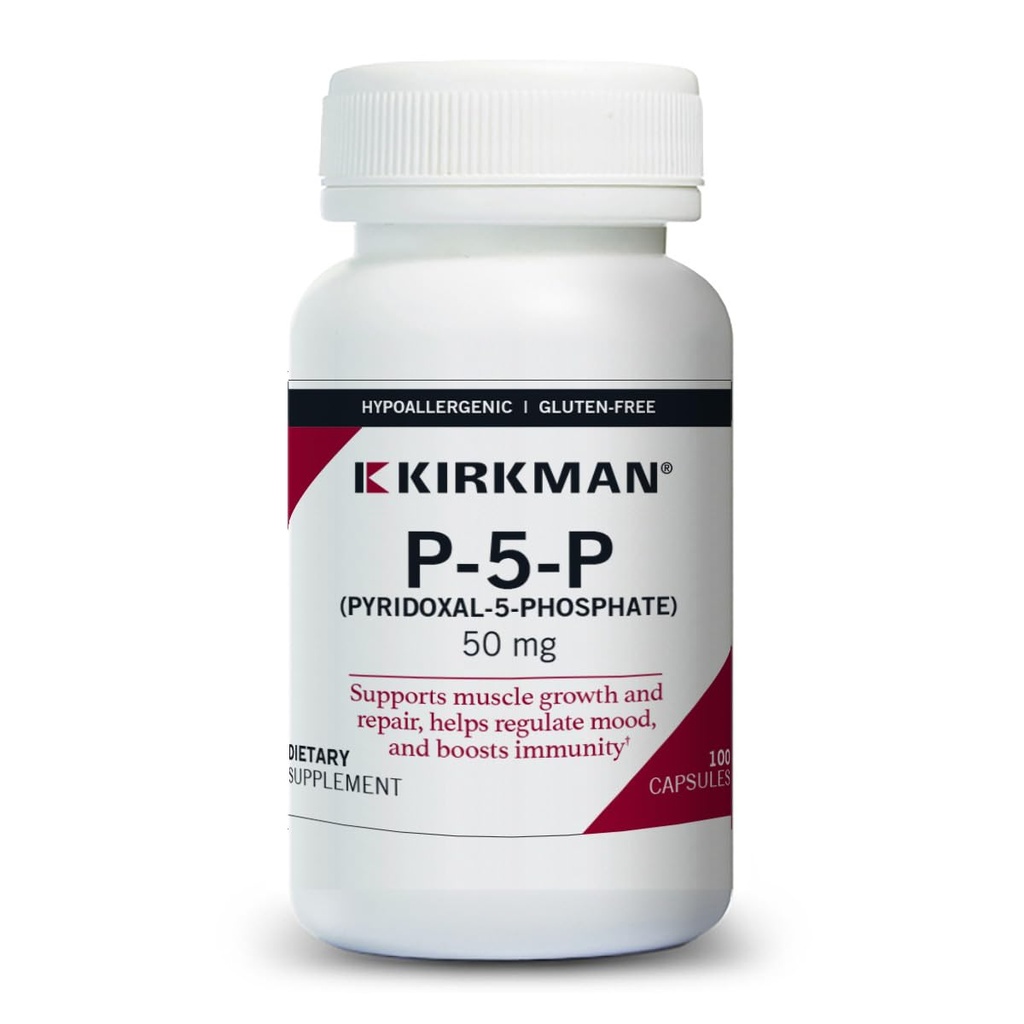 Kirkmans – P-5-P (piridoksāla 5-fosfāts, B-6 vitamīns Metabolīts) 50 mg - Hipoalerģisks 100 Skaits