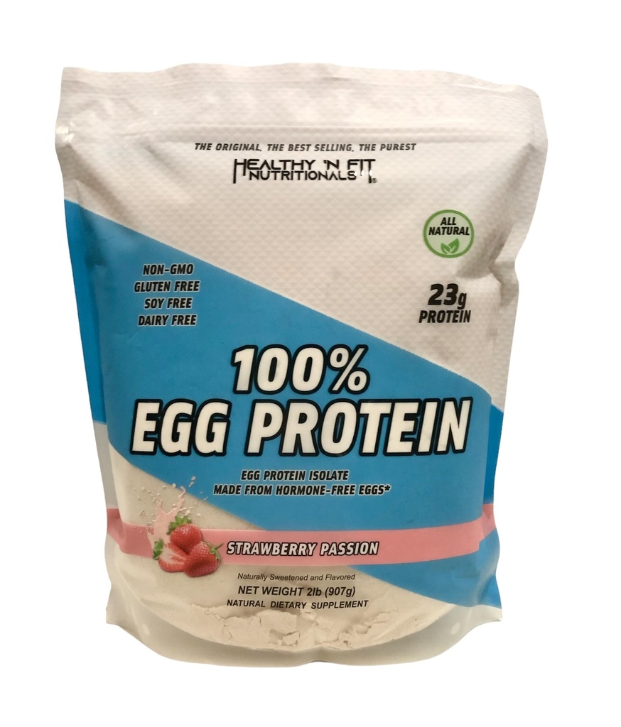 Veselīgs N Fit 100% EGG PROTEIN- zemeņu (12oz): 100% Olu balts proteīns PLUS dabas peptīdi. Dabiski saldināts, Nulle Carb, Keto, Paleo Friendly