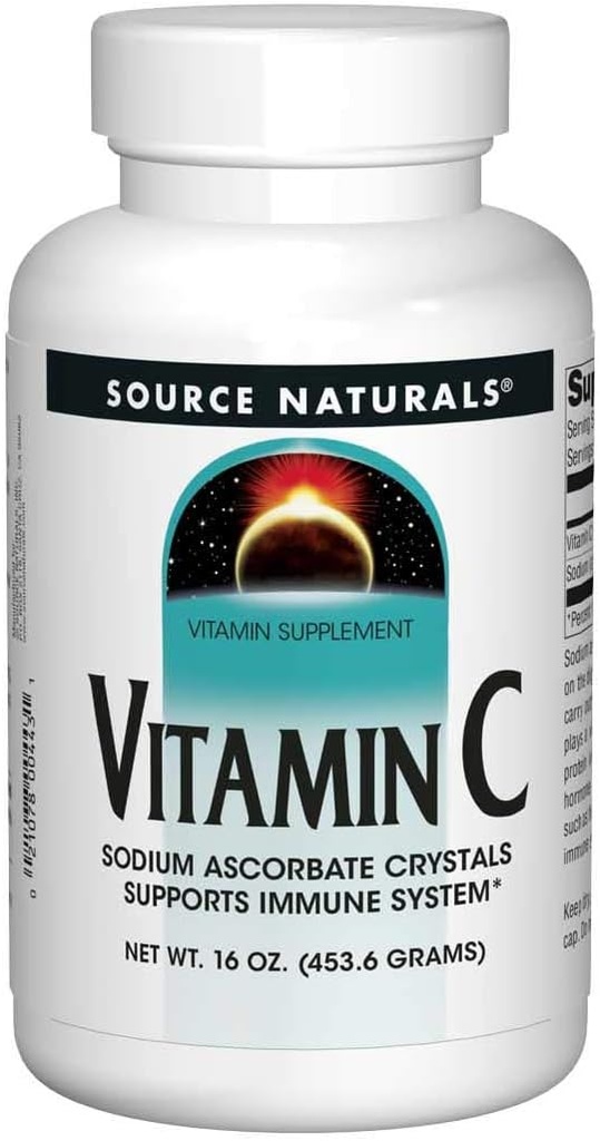Avots Naturals C vitamīns, nātrija askorbāta kristāli, atbalsta imūno sistēmu* - 16 operācijas