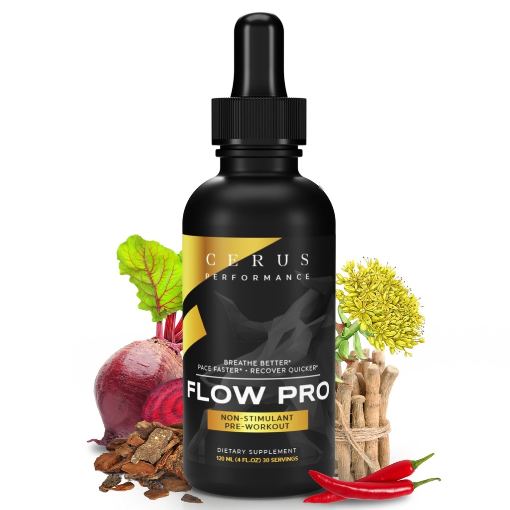 Cerus Performance Flow Pro Stimulējošs-bez izturības pirms-darbs – uzlabo izturību, atbalsta sirds veselību ar dabas herbs, Vegan-Draudzīgi - 4 Fl Oz