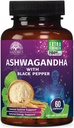 Ashwagandha papildinājumi 2100mg - Papildu spēks Ashwagandha pulveris un saknes ekstrakts ar melno piparu Max Absorbcija, augu antioksidantu piedevas sievietēm un vīriešiem, Vegan, ne-GMO - 60 kapsulas