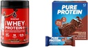 Seši Star Elite 100% sūkalu proteīns Plus Triple Šokolādes 1.8lbs un Pure Protein Šokolādes Deluxe Protein Bars 12 Count Pack