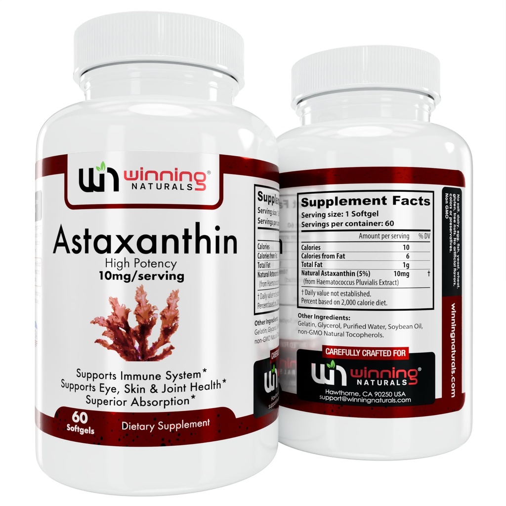 Astaksantīns 10 mg Softgels, 60 grādos (1. iepakojums)
