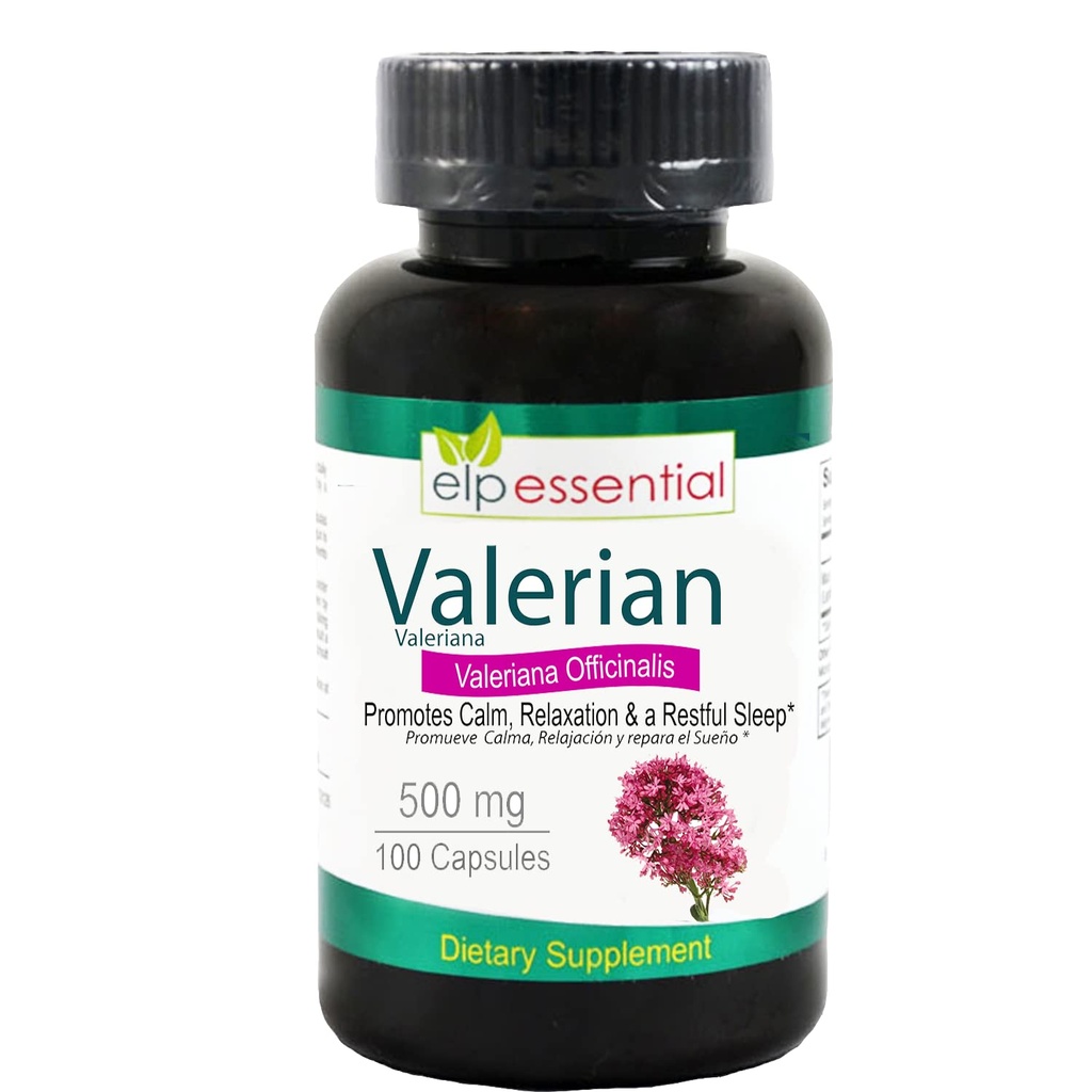 Baldriāna saknes kapsulas Organic 500mg Ārstniecības augu ekstrakts papildinājums 100 tabletes