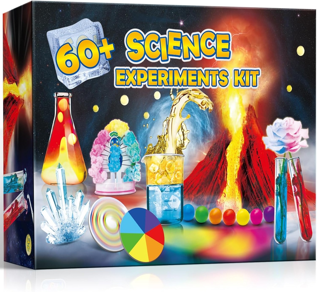 UNGLINGA 60+ Science Experiments komplekti bērniem, puiši meitenes rotaļlietas dāvanas, Science Lab S.T.E.M Aktivitātes Izglītojošais projekts ar Ķīmijas komplektu, Vulkāna izvirdums, Krāsa