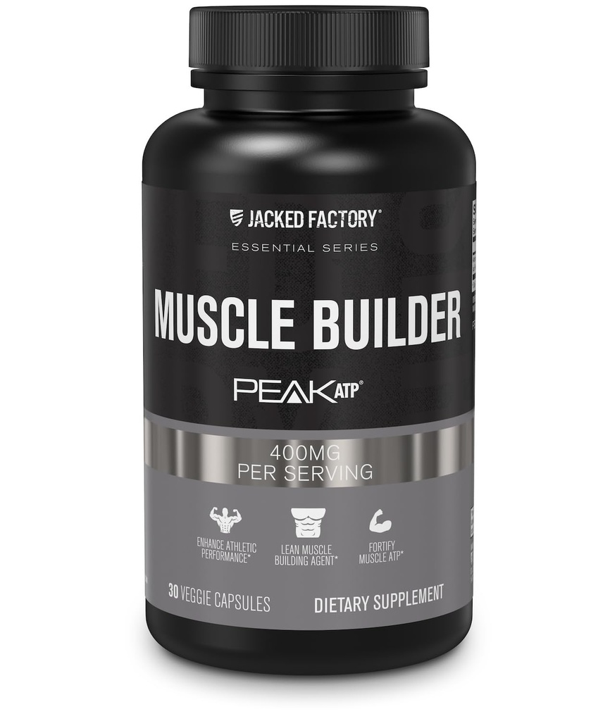 Jacked Factory Essentials Muskuļu celtnieks - ATP Muskuļu celtnieks vīriešiem ar maksimālo ATF atbalstīt muskuļu gain, uzlabot sportisko veiktspēju, & palielināt spēku - 30 kapsulas