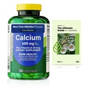 Spring Valley Calcium Plus D vitamīna tabletes Diētiskā papildinājums, Kaulu veselība, VIT D 20 μg, 600 mg, 250 Skaits + Exclusive VitaMax Vitamīnu ceļvedis (2 Vienības)