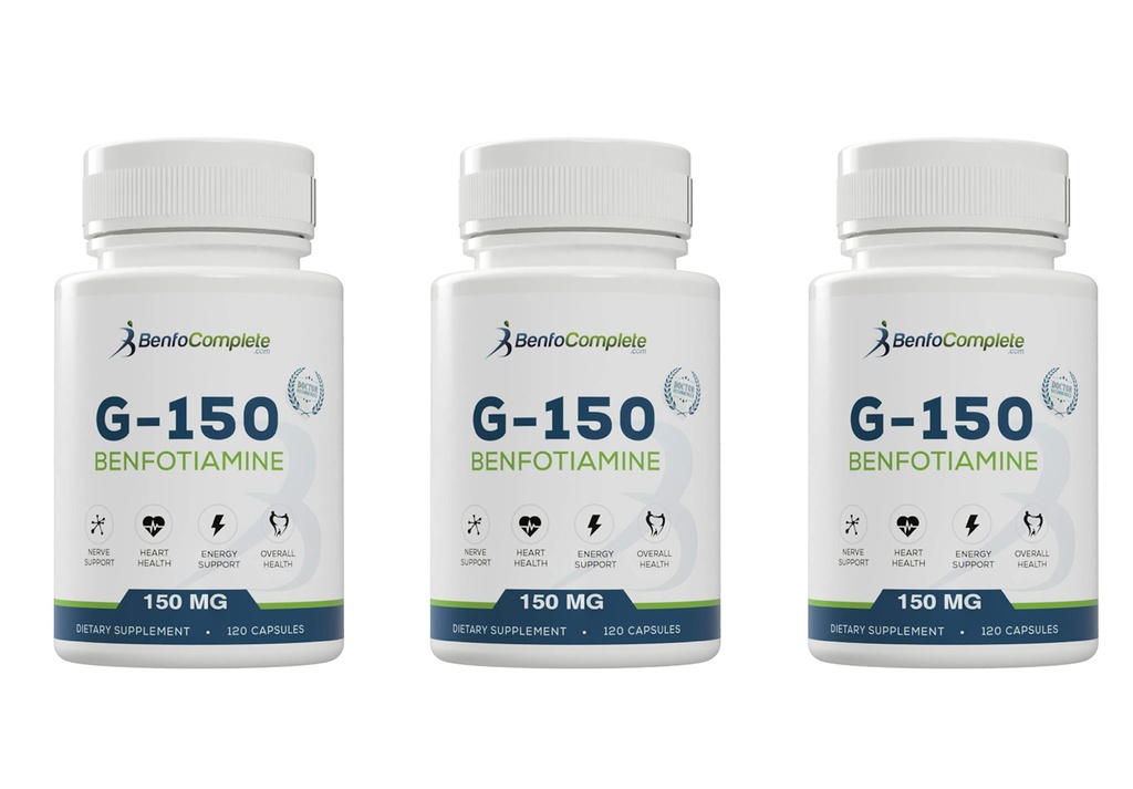 Benfotiamīns 150Mg 120 Želatīna kapsulas Pudelē - iepakojumā 3 pudeles