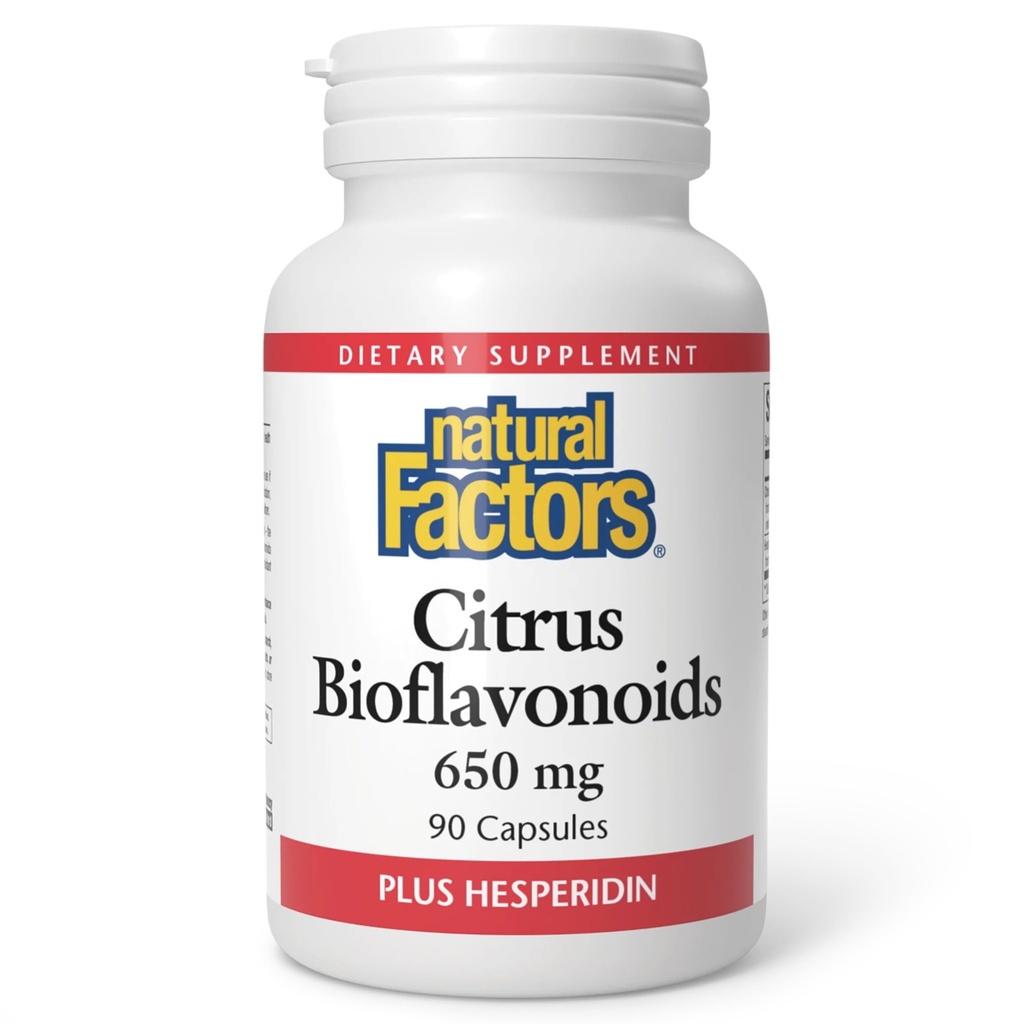 Dabas Faktori - Citrus Bioflavonoids 650mg, Atbalsts organisma C vitamīna lietošanai, 90 kapsulas