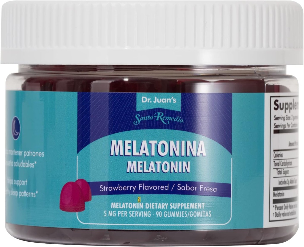 Santo Remedio Melatonin Gummies, palīdz Induce Miega, 5mg uz vienu Kalpo, 90 Gumies/ 45 Kalpo